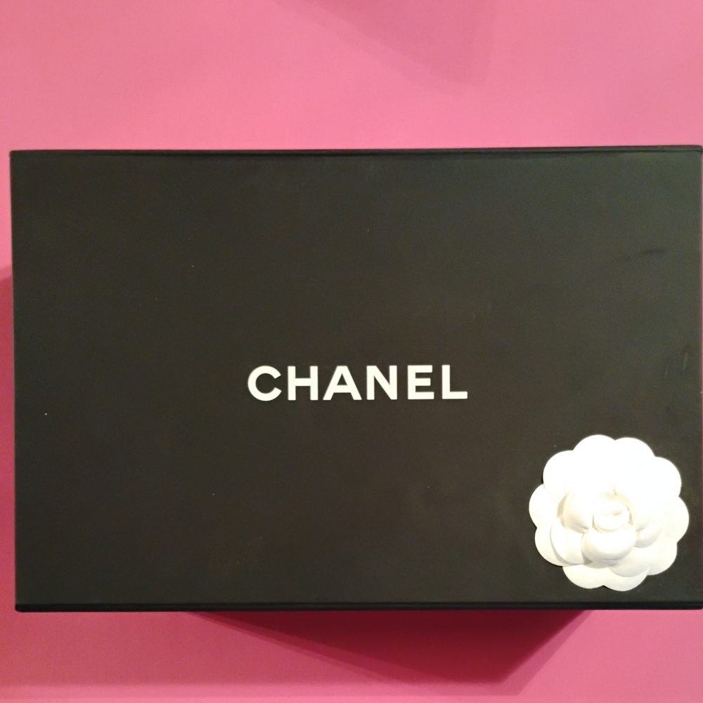 Chanel Black Gift Box with White Flower